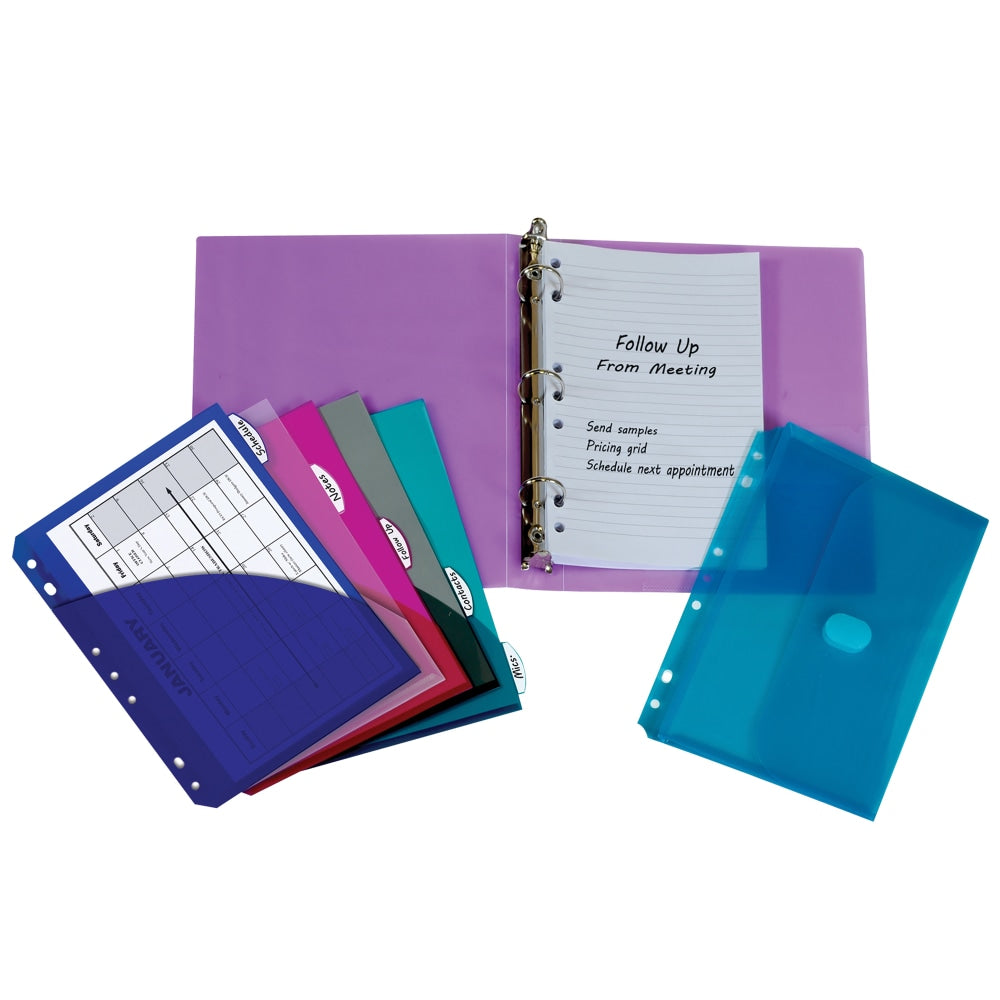 C-Line Mini Binder Starter Kits, 5-1/2in x 8-1/2in, Assorted Colors, Pack Of 2 Kits