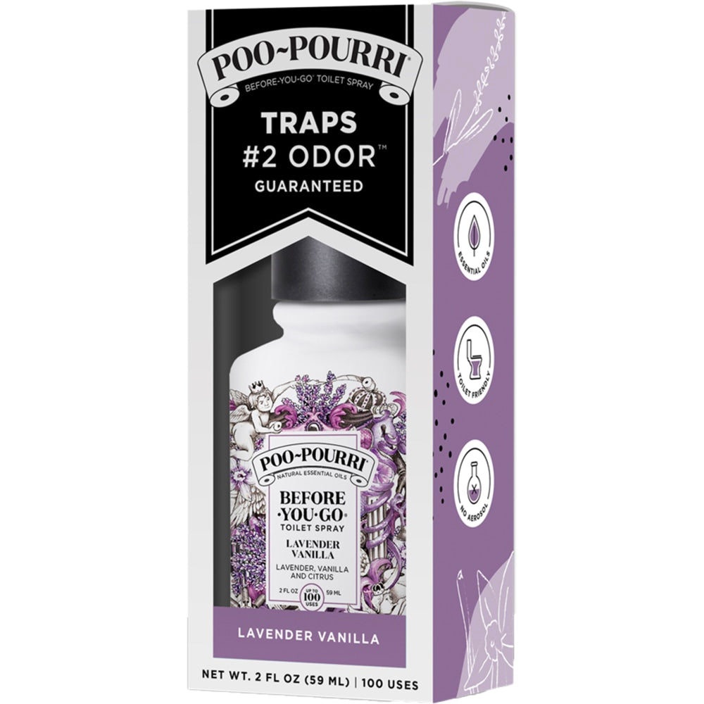 Poo-Pourri Before You Go Toilet Spray, 2 Oz, Lavender/Vanilla/Citrus, Pack Of 12 Bottles