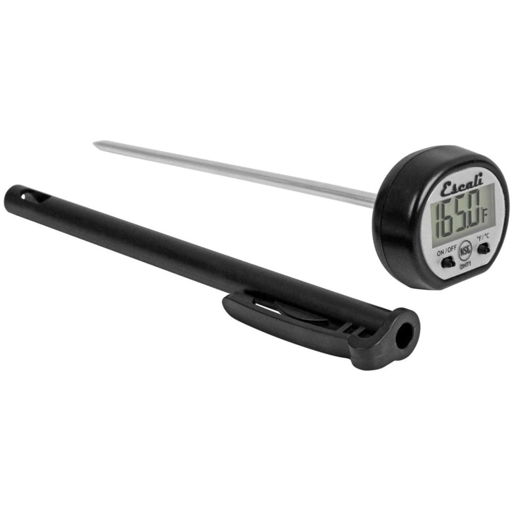 Escali Digital Pocket Thermometer - 40 deg.F (-40 deg.C) to 500 deg.F (260 deg.C) - Antimicrobial, Pocket Clip, Easy to Read, Suction Cup, Anti-roll, Temperature Guide, Handle - For Food, Cooking, Beef, Lamb, Pork, Veal, Fish, Poultry, Surface