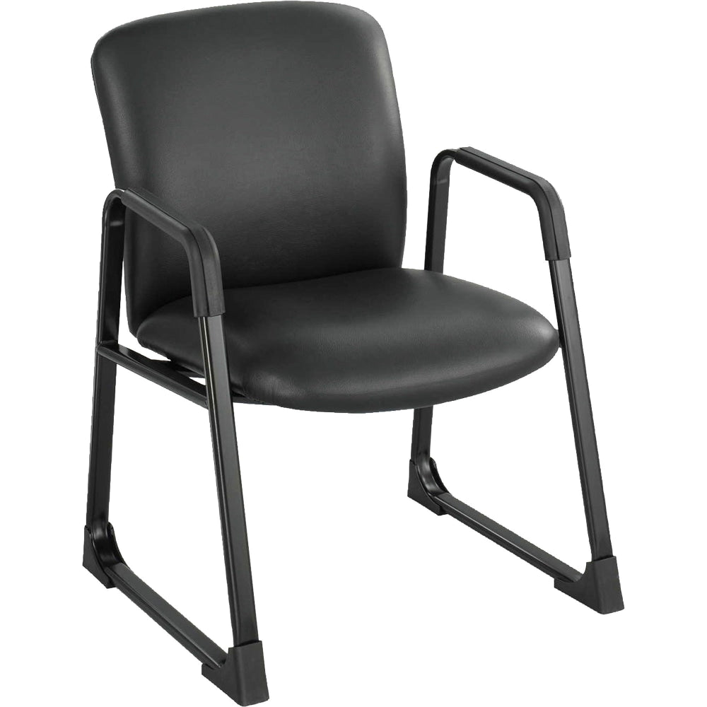 Safco Uber Fabric Guest Chair, Bonded Leather, Black