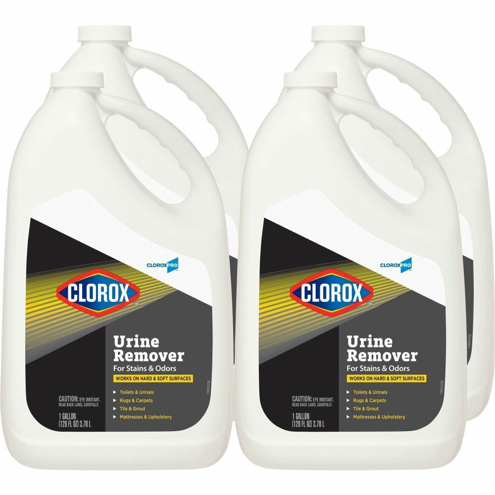 CloroxPro Urine Remover for Stains and Odors Refill - Liquid - 128 fl oz (4 quart) - 4 / Carton - Clear