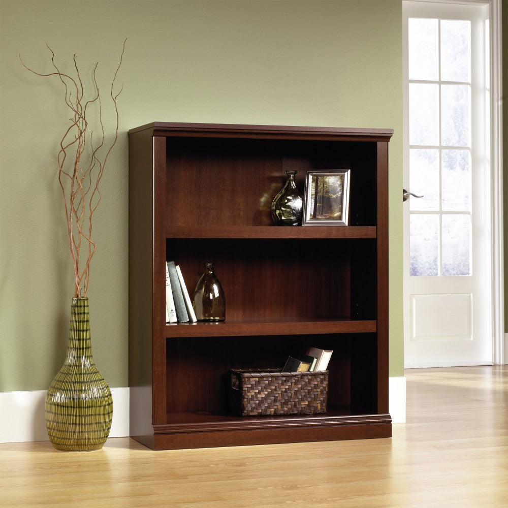 Sauder Select 43 13/16inH 3-Shelf Transitional Bookcase, Cherry/Medium Finish, Standard Delivery