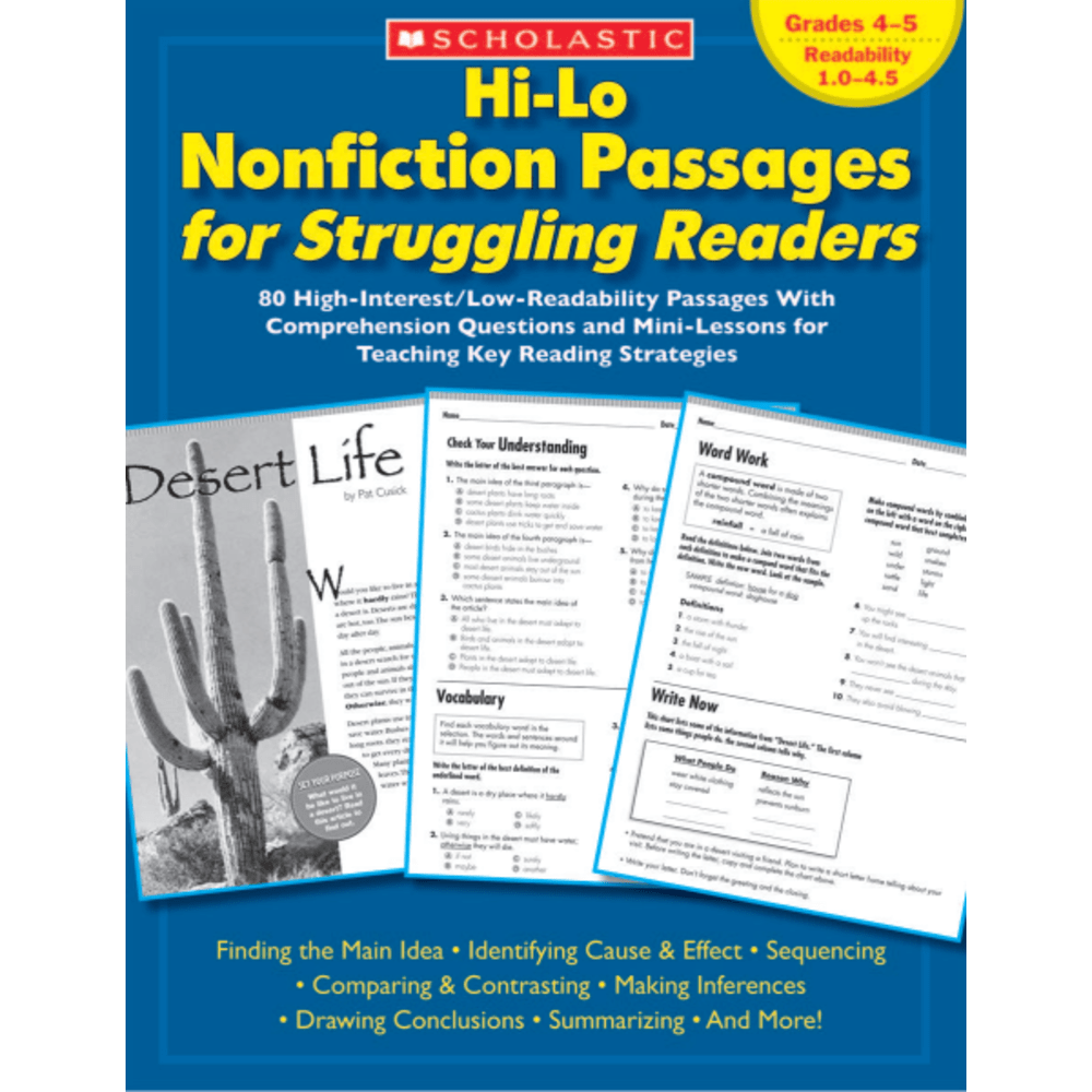 Scholastic Hi-Lo Nonfiction Passages - Grades 4-5