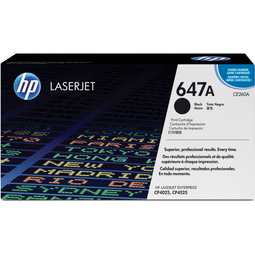 HP 647A Black Toner Cartridge, CE260AG