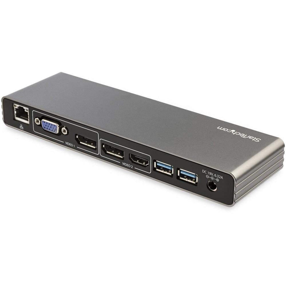 StarTech.com Thunderbolt 3 Dock - For MacBook Pro & Windows - Dual 4K 60Hz Thunderbolt 3 Docking Station - DP / HDMI / VGA - 85W Power Delivery - Connect your Thunderbolt 3 laptop to dual monitors w/ flexible video output (DP, HDMI, VGA), GbE and 2x USB