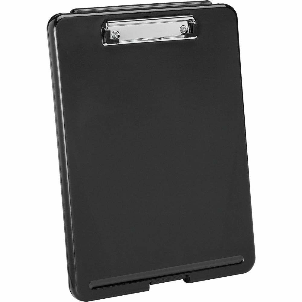 Business Source Storage Clipboard - 8 1/2in x 11in - Plastic - Black - 1 Each