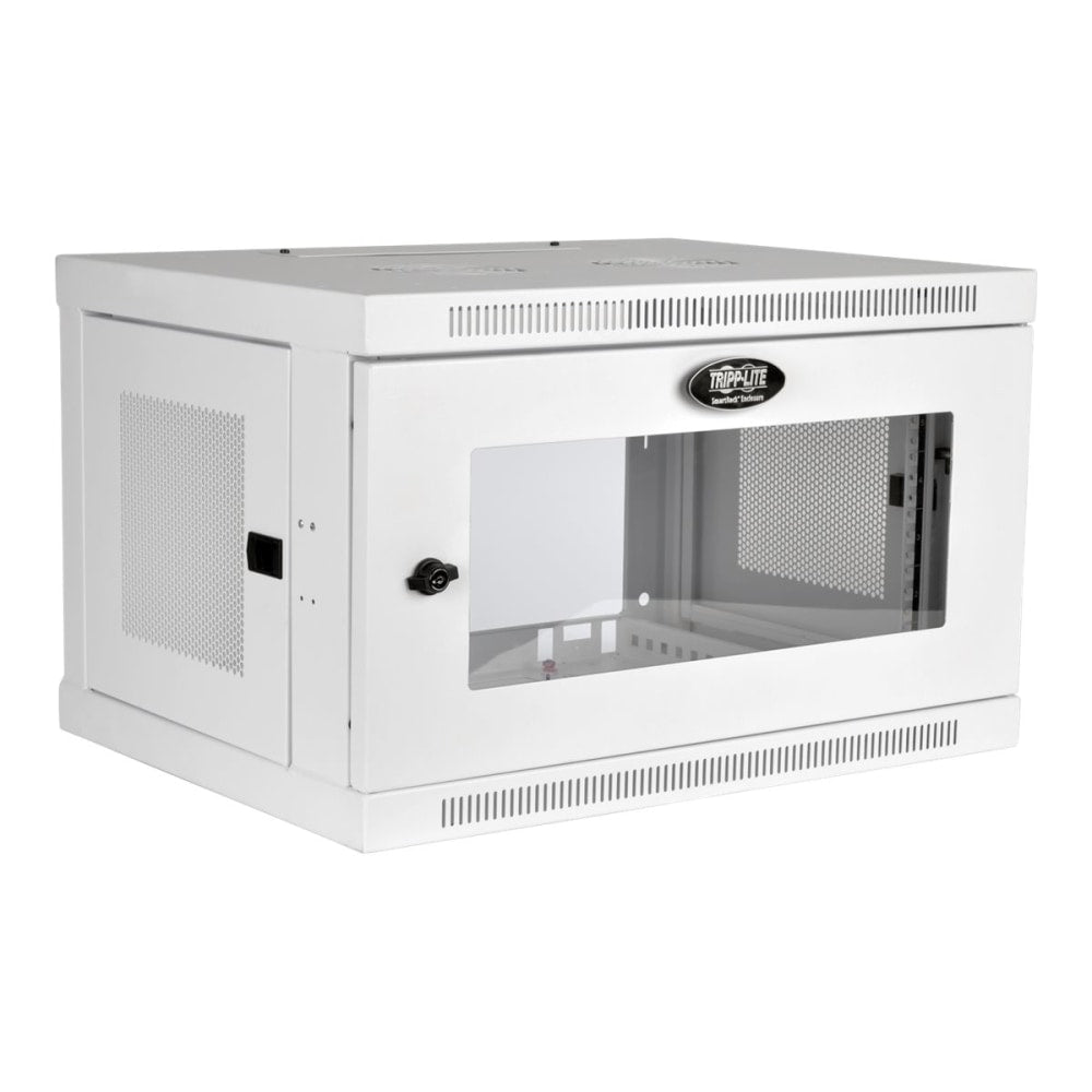 Tripp Lite SmartRack 6U Low-Profile Switch-Depth Wall-Mount Mini Rack Enclosure Clear Acrylic Window White - 6U Rack Height x 19in Rack Width - Wall Mountable - White - Steel, Acrylic - 200 lb Maximum Weight Capacity