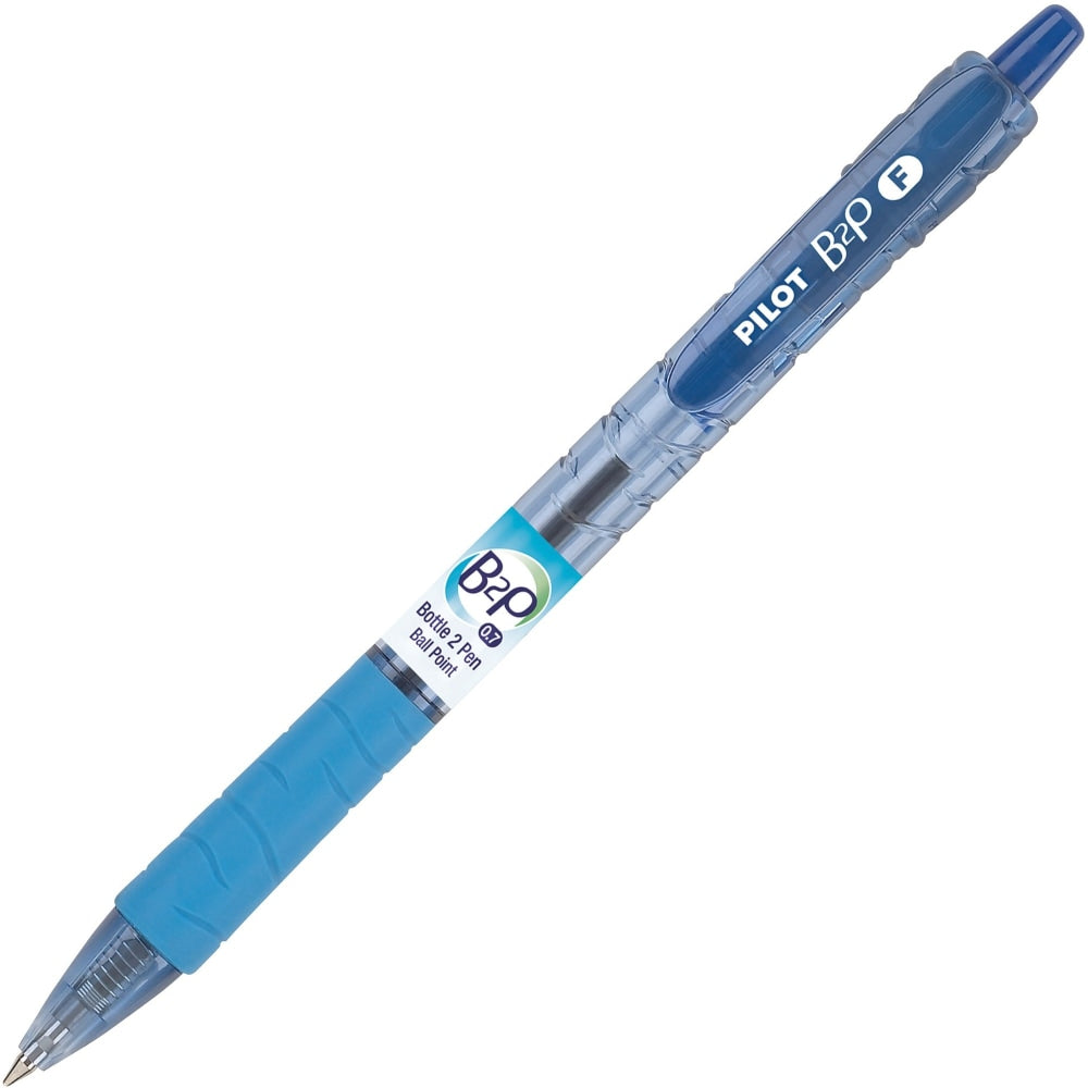 Pilot Bottle To Pen B2P Retractable Ballpoint Pens, Fine Point, 0.7 mm, Blue Ink, Pack Of 12 Pens