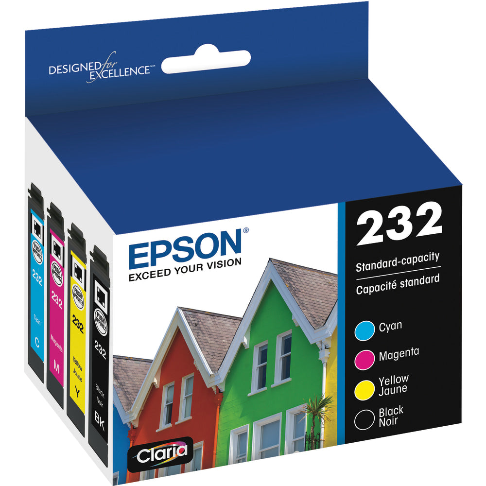 Epson Claria T232 Black/Cyan/Magenta/Yellow Ink Cartridges, Set Of 4 Cartridges, T232120-BCS