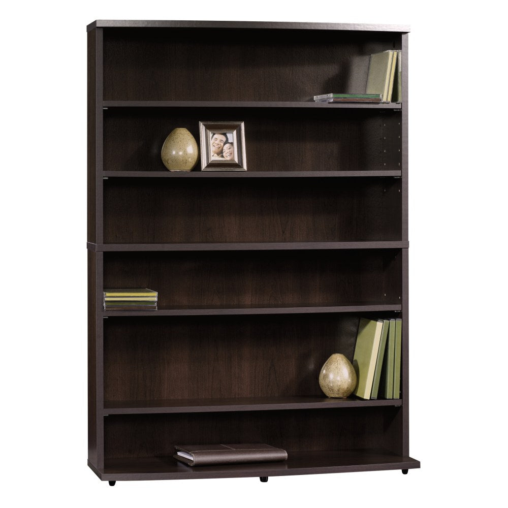 Sauder Beginnings Multimedia 5-Shelf Storage Tower, 40-3/4inH x 29-1/2inW x 9-3/8inD, Cinnamon Cherry