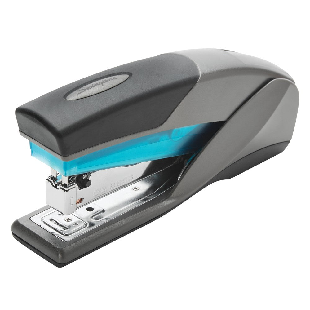 Swingline Optima 25 Reduced Effort Stapler, 25 Sheets Capacity, Blue/Gray