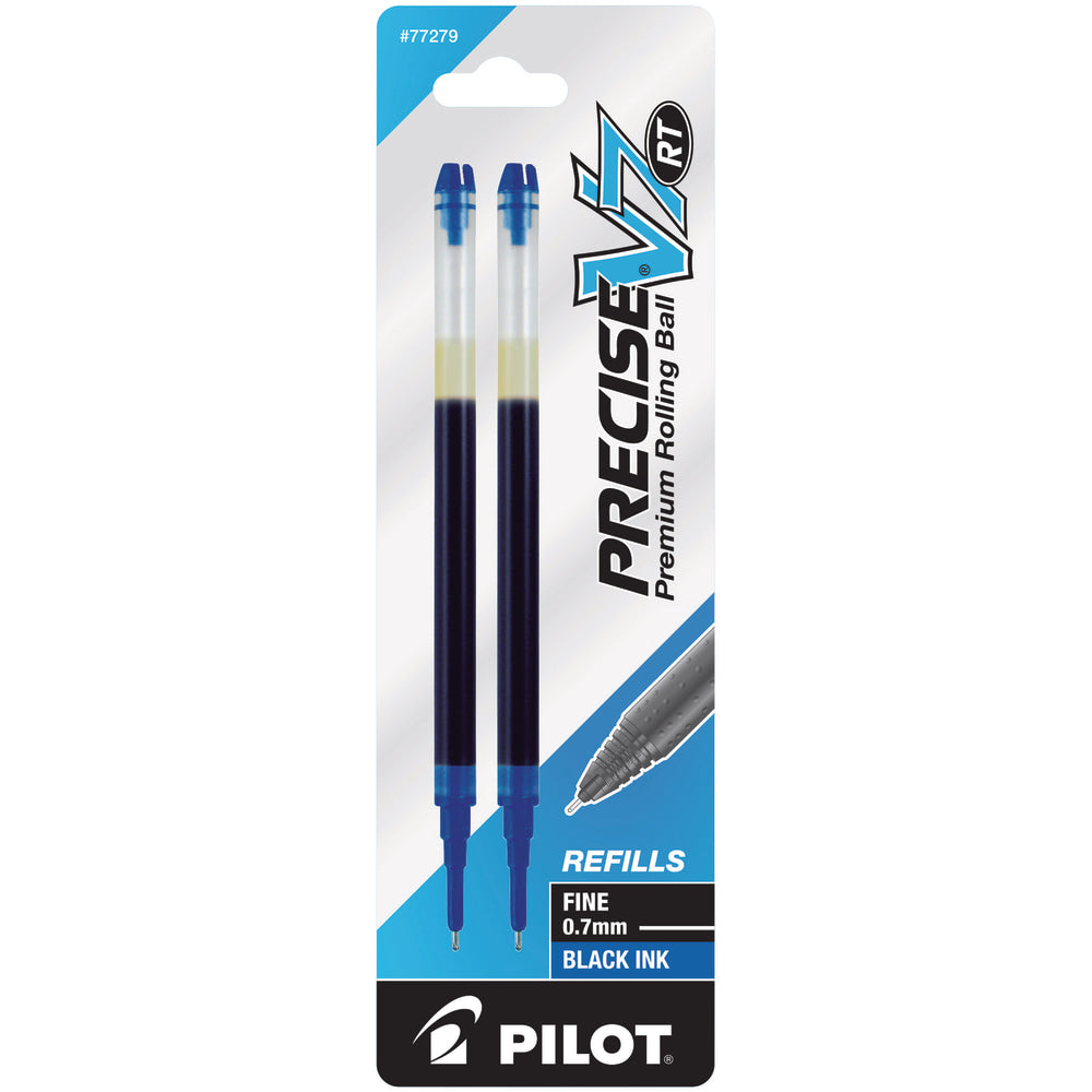 Pilot Precise Liquid Ink Retractable Rollerball Refills, V7, 0.7 mm, Fine Point, Blue, Pack Of 2