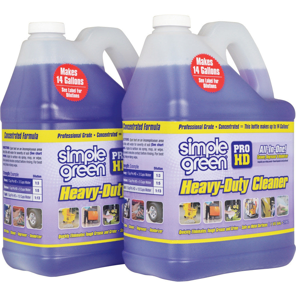 Simple Green Pro HD Heavy-Duty Liquid Cleaner & Degreaser, 128 Oz Bottle, Case Of 2