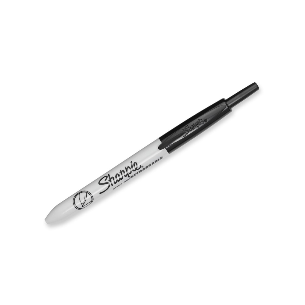 Sharpie Retractable Permanent Markers, Ultra-Fine Point, Black, Pack Of 2