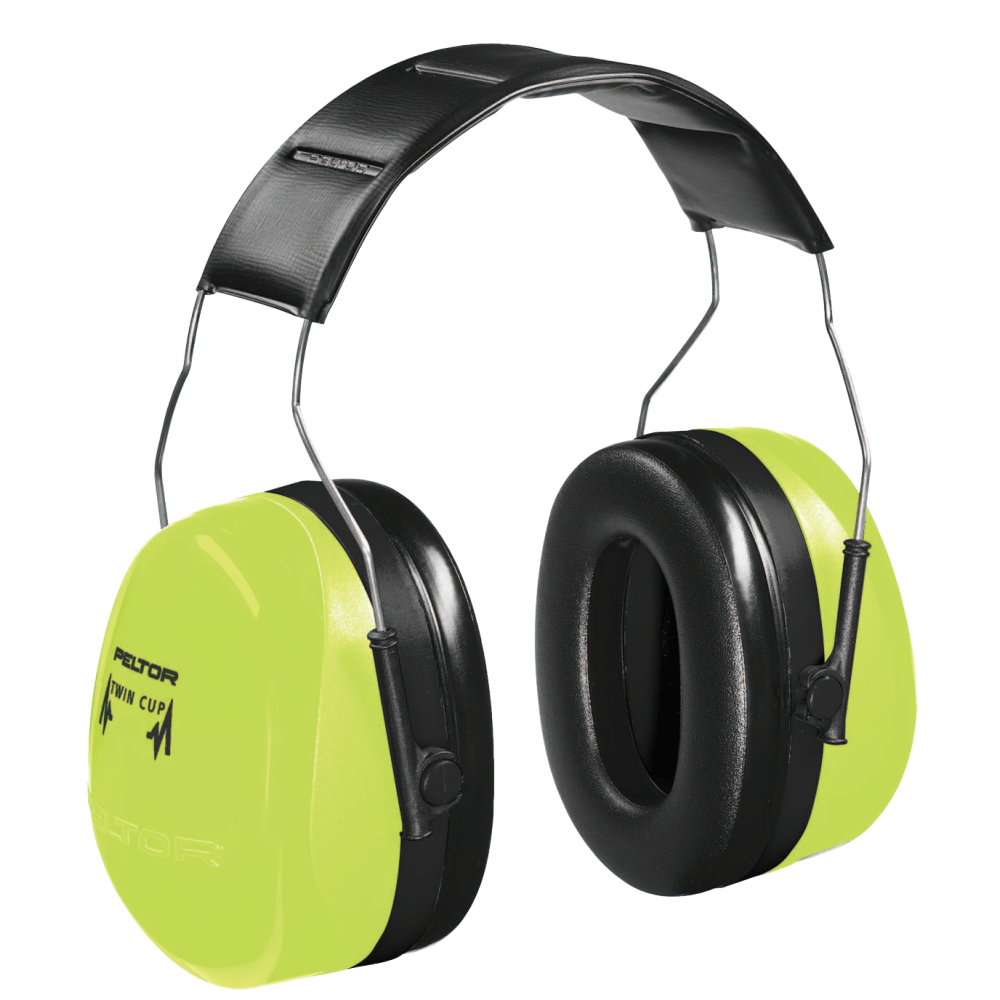 PELTOR Optime 105 Earmuff, 30 dB NRR, Hi-Viz Green, Over the Head