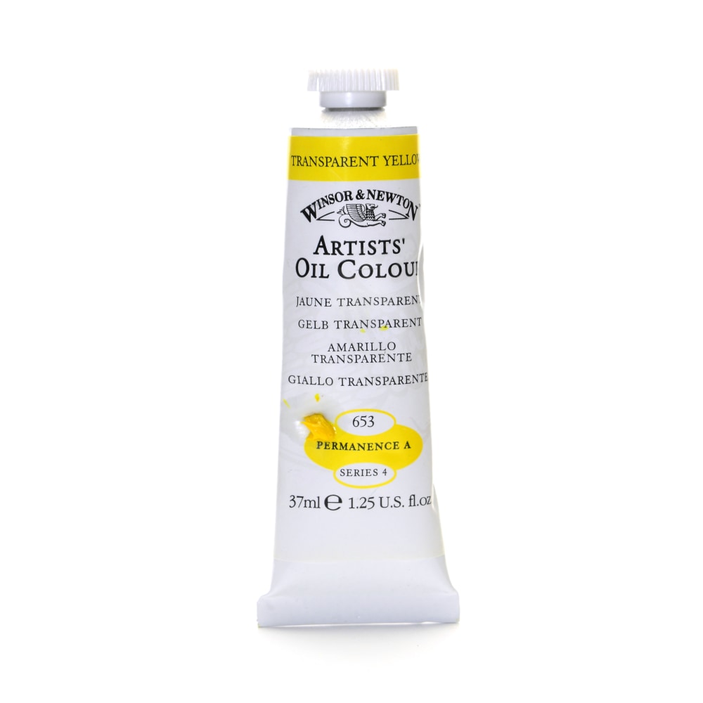 Winsor & Newton Artists Oil Colors, 37 mL, Transparent Yellow, 653