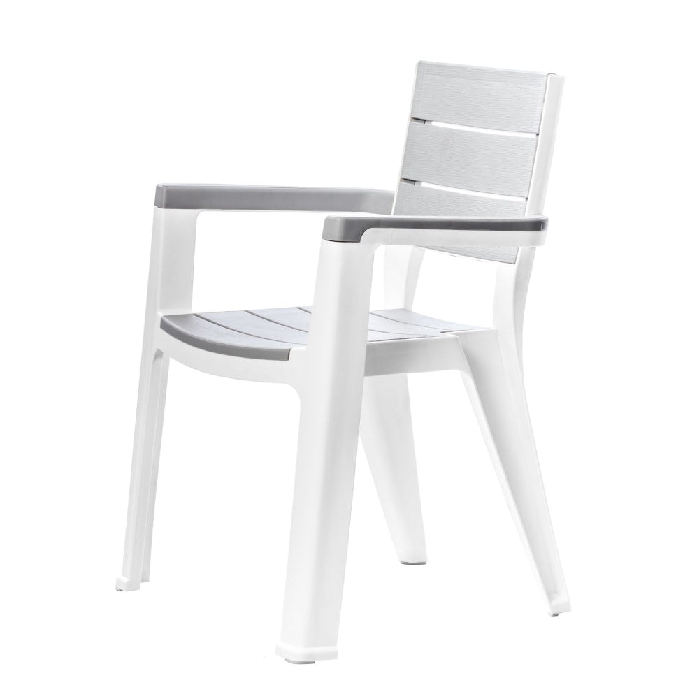 Inval Madeira Indoor And Outdoor Patio Dining Chairs, White/Gray, Pack Of 4 Chairs