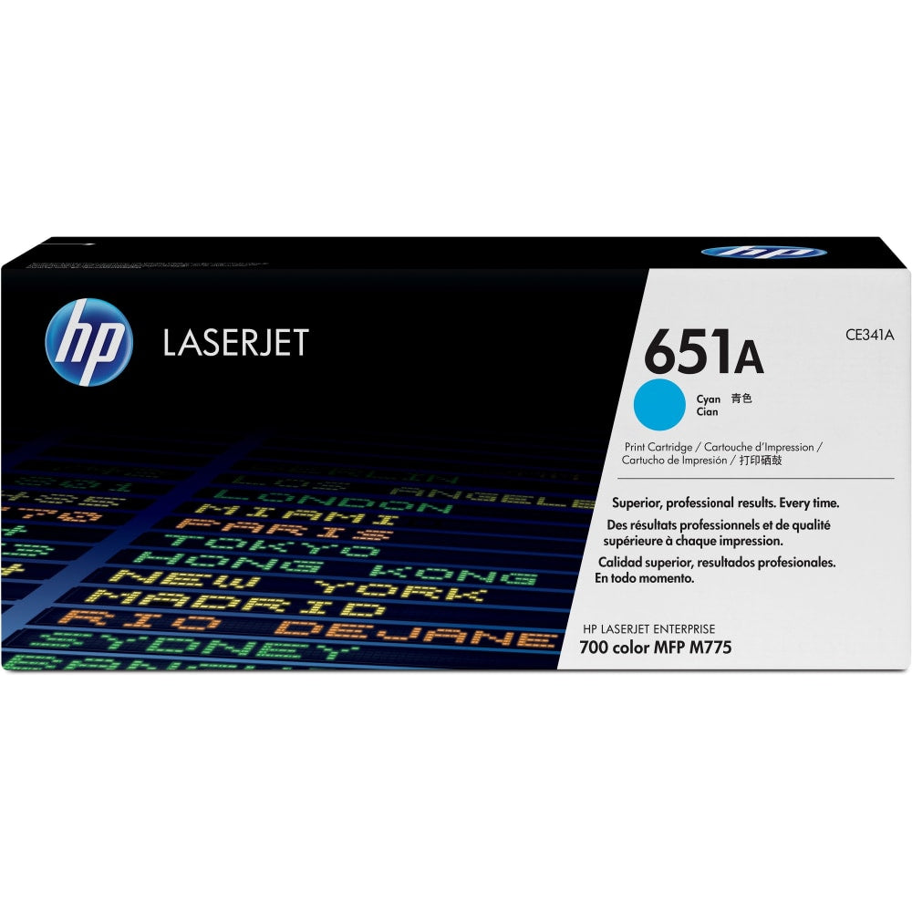 HP 651A Cyan Toner Cartridge, CE341AG