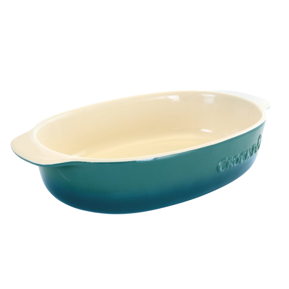 Crock-Pot Artisan 2.5-Quart Oval Stoneware Casserole Dish, Gradient Teal