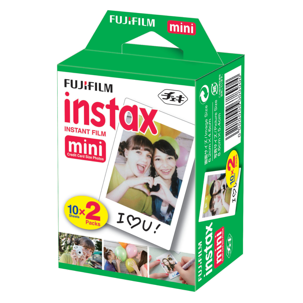 Fujifilm instax mini Film For instax mini Cameras, Pack Of 2, MINIFILMTWINPK