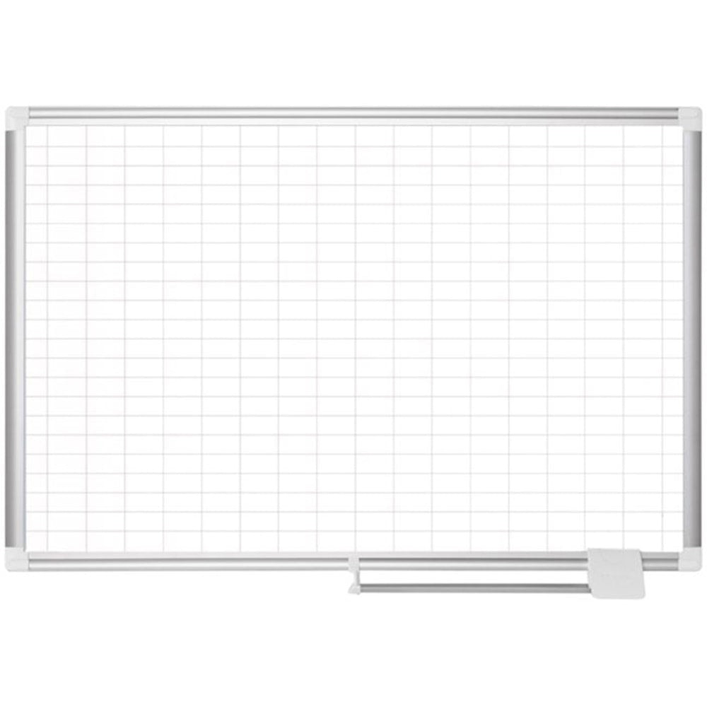 MasterVision 2in Grid Magnetic Gold Ultra Board Kit, 24in x 36in, White/Silver