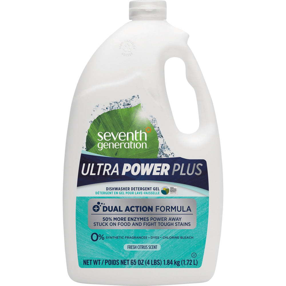 Seventh Generation Ultra Power Plus Dishwasher Detergent - 65 fl oz (2 quart) - Fresh Scent - 6 / Carton