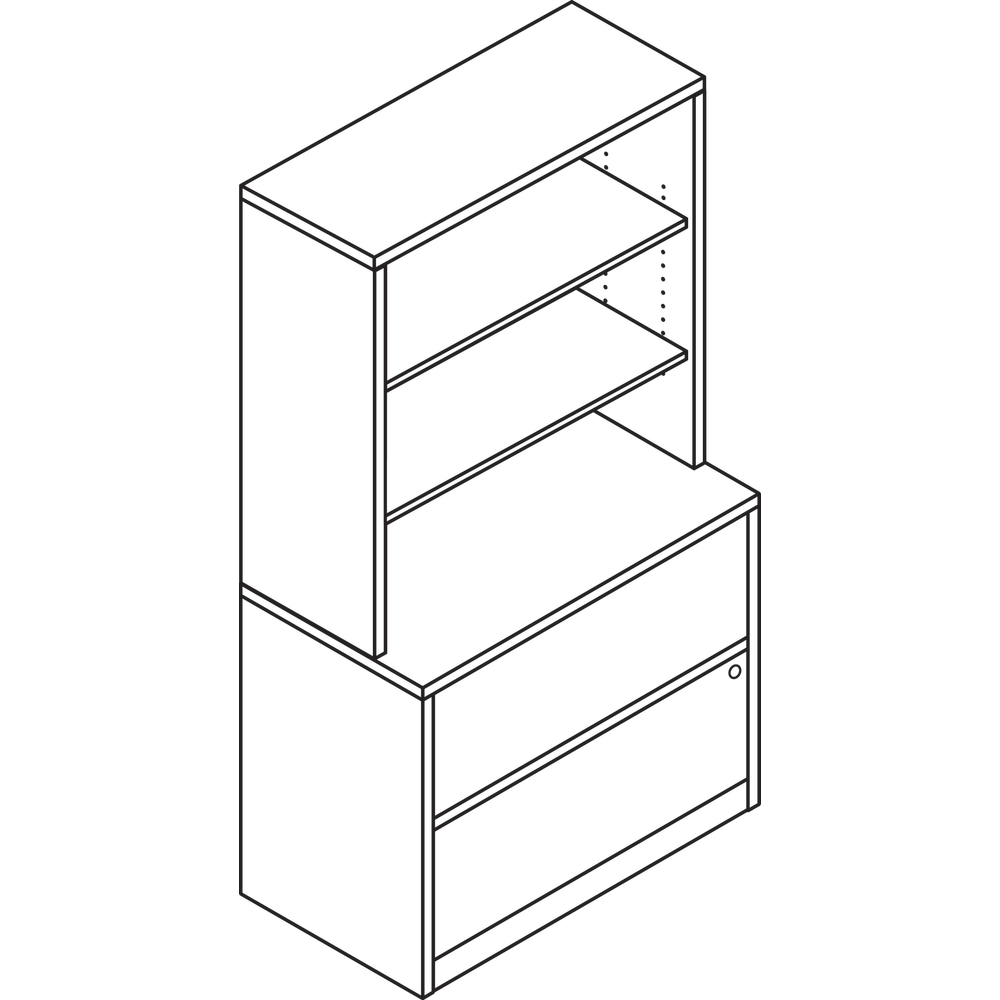 HON 10500 36inW x 20inD Lateral 2-Drawer File Cabinet, Mahogany