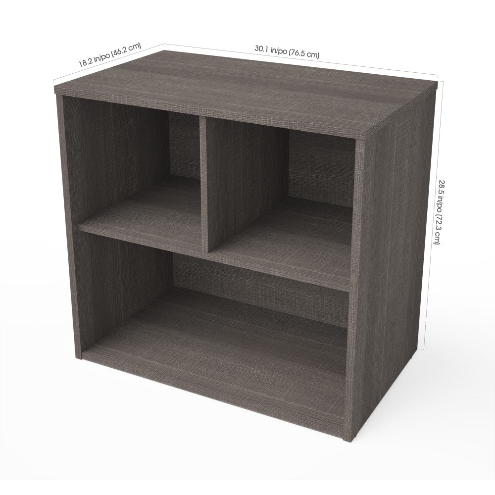 Bestar i3 Plus Small Shelving Unit, 28-1/2inH x 30-1/8inW x 18-1/4inD, Bark Gray