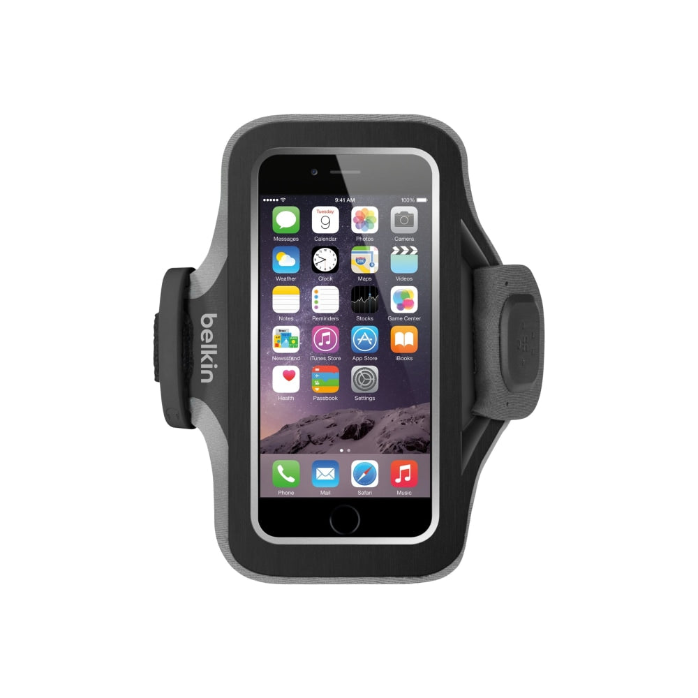 Belkin Slim-Fit Plus Armband - Arm pack for cell phone - neoprene, Lycra - blacktop