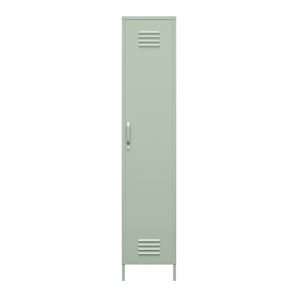 Ameriwood Home Mission District 4-Shelf Single Metal Locker Storage Cabinet, 72-13/16inH x 15inW x 15-3/4inD, Green