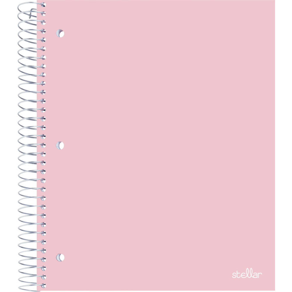 Office Depot Brand Stellar Poly Notebook, 8-1/2in x 11in, 5 Subject, College Ruled, 200 Sheets, Blush