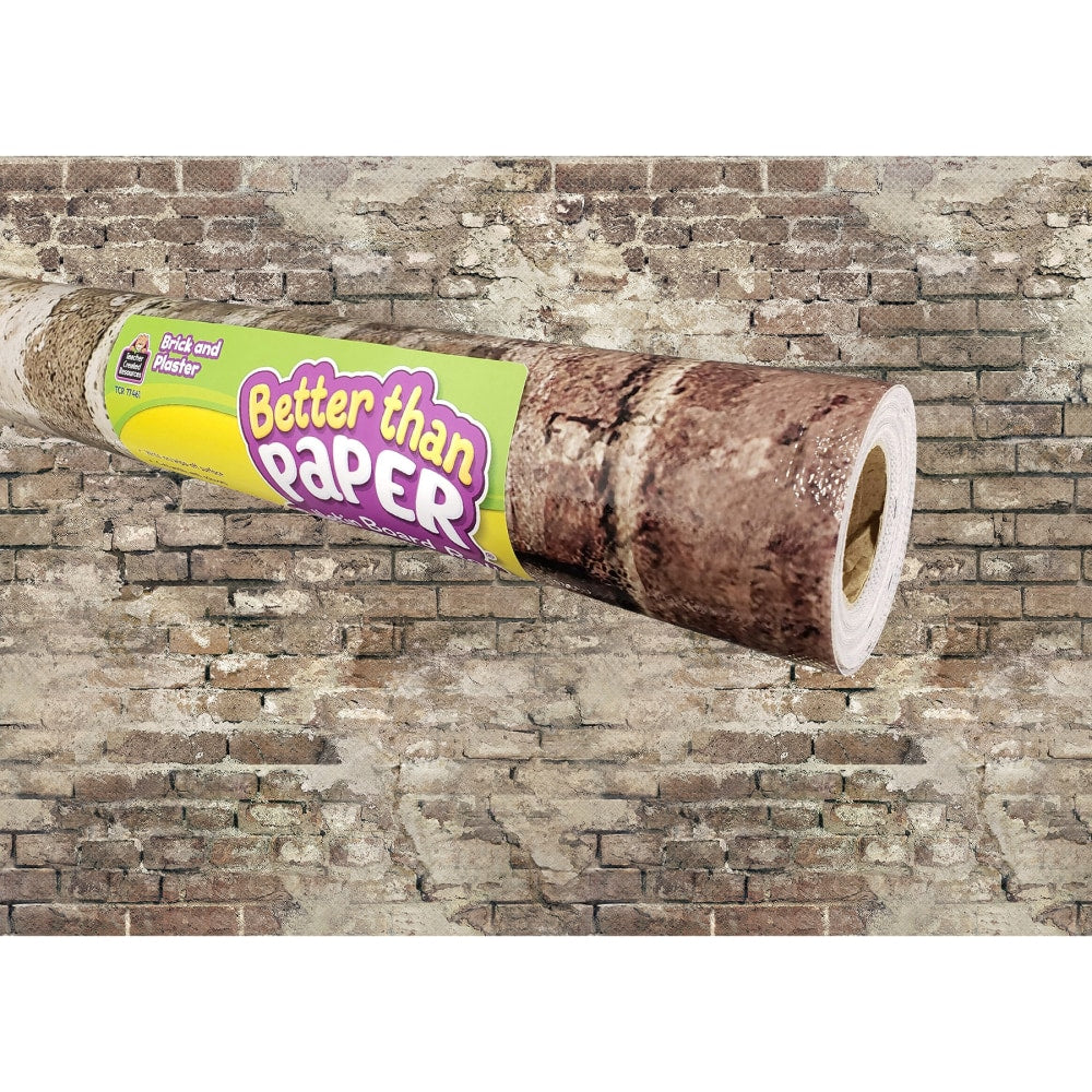 Teacher Created Resources Better Than Paper Bulletin Board Paper Rolls, 4ft x 12ft, Brick and Plaster, Pack Of 4 Rolls