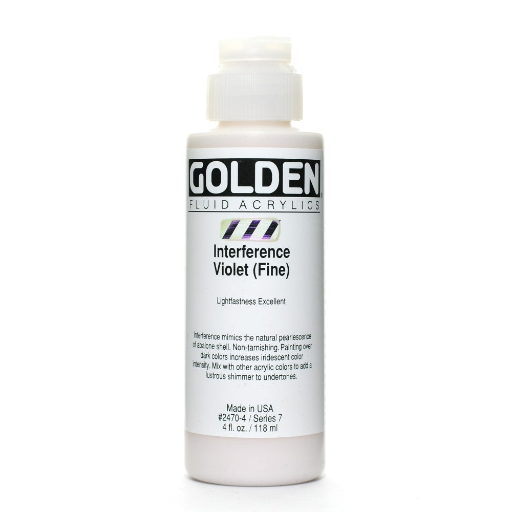 Golden Fluid Acrylic Paint, 4 Oz, Interference Violet Fine