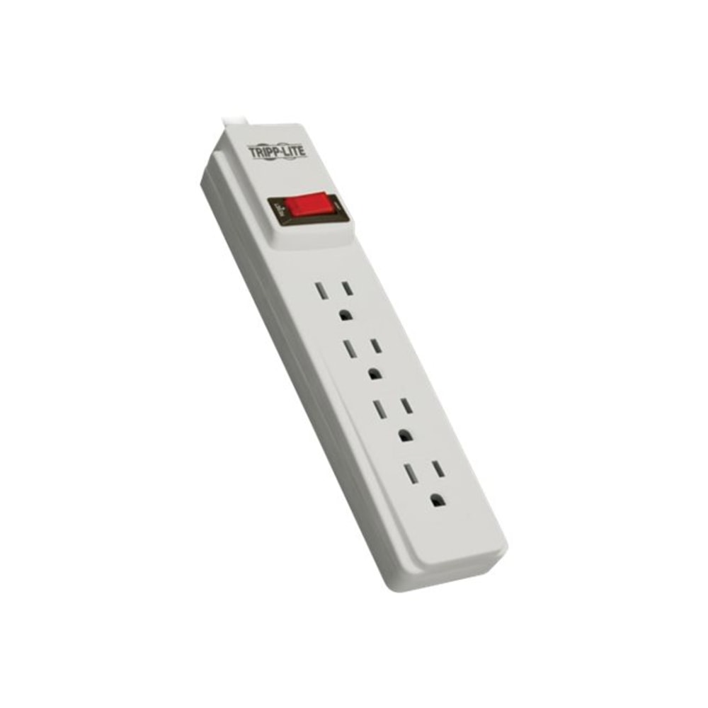 Tripp Lite Power Strip 120V 5-15R 4 Outlet 10ft Cord 5-15P - Power strip - 15 A - AC 120 V - input: NEMA 5-15 - output connectors: 4 - 10 ft cord - light gray