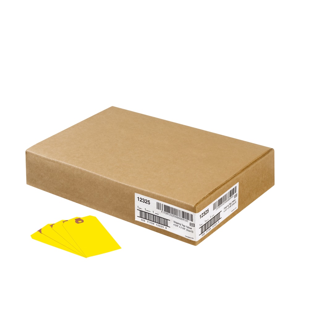 Avery Colored Shipping Tags - 4.75in Length x 2.37in Width - 1000 / Box - Yellow