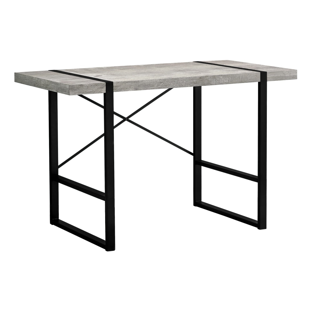 Monarch Specialties Jared 49inW Computer Desk, Gray Reclaimed Wood/Black