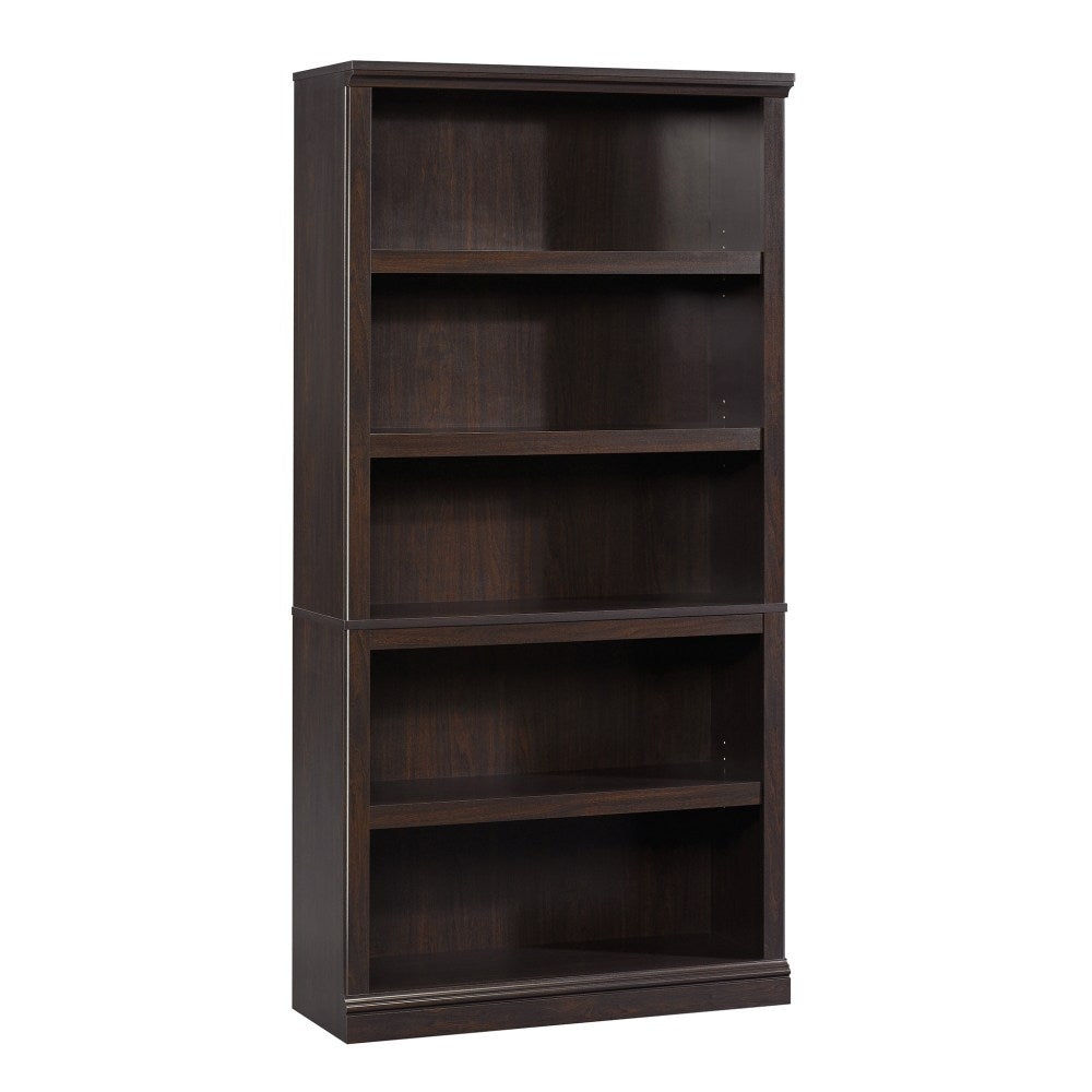 Sauder Select 69 13/16inH 5-Shelf Transitional Bookcase, Brown/Medium Finish, Standard Delivery