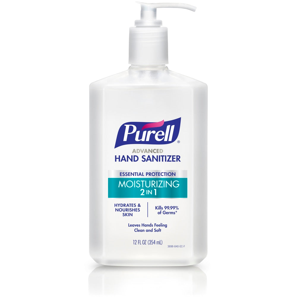 PURELL 2in1 Moisturizing Advanced Hand Sanitizer Gel, 12 oz Pump Bottle, Pack of 12