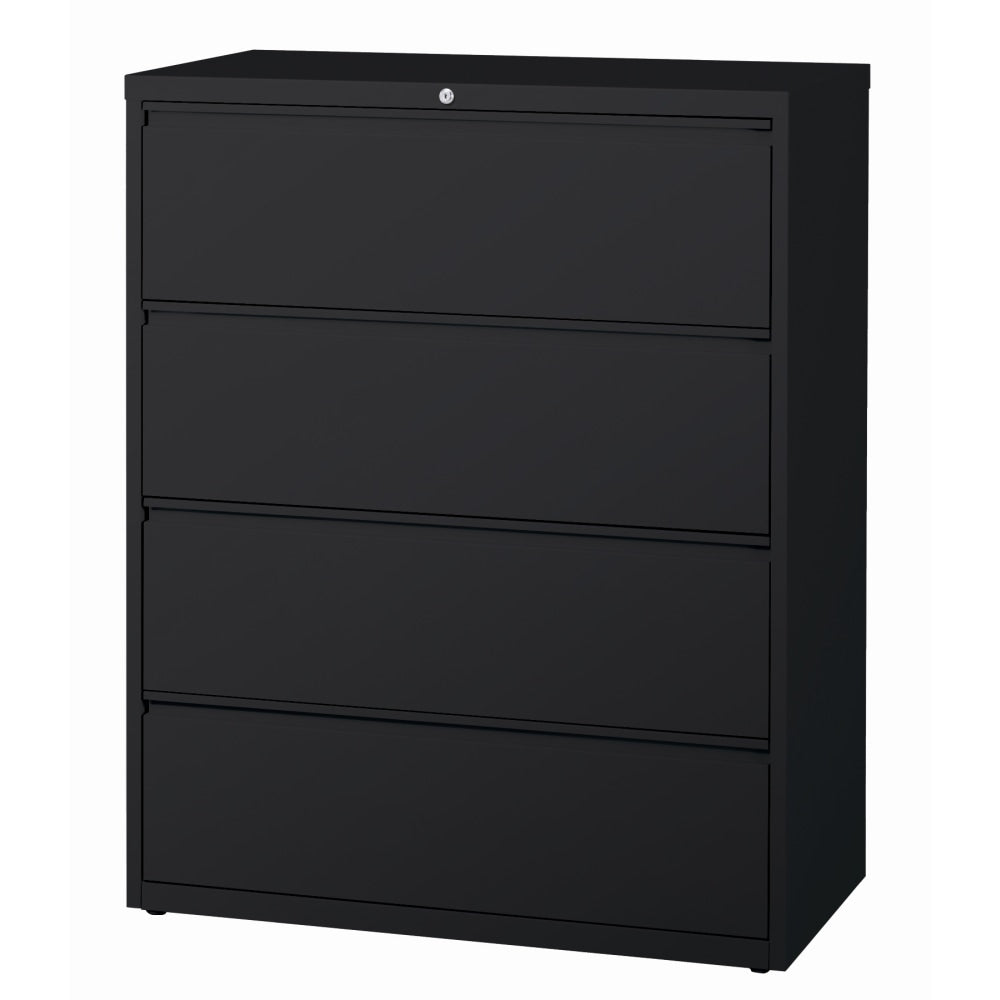 WorkPro 42inW x 18-5/8inD Lateral 4-Drawer File Cabinet, Black