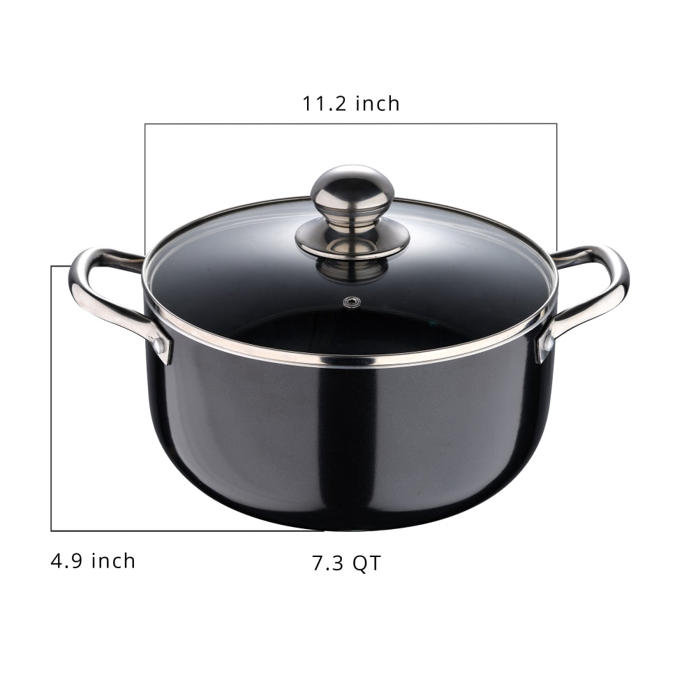 Bergner 7.3-Quart Aluminum Non-Stick Dutch Oven, Black