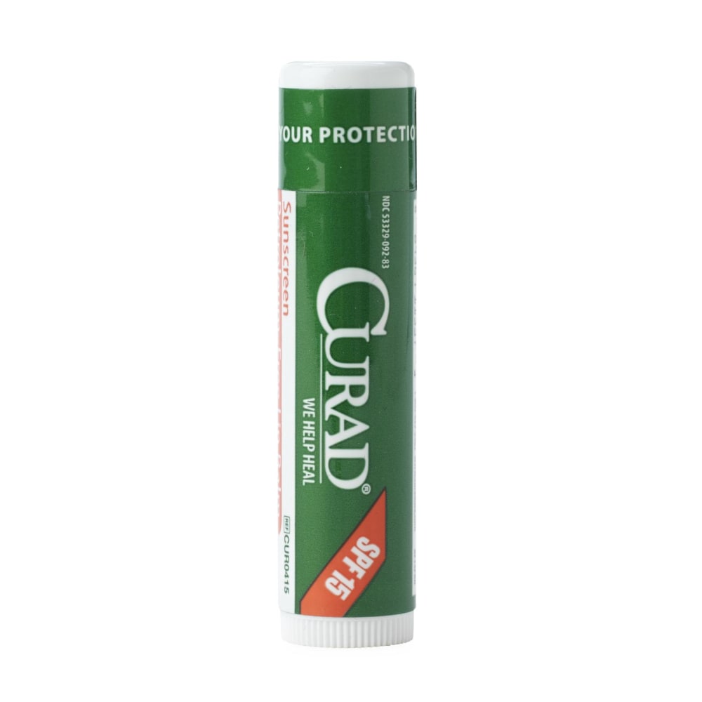 CURAD Mint Lip Balm With SPF 15, Clear, Pack Of 600