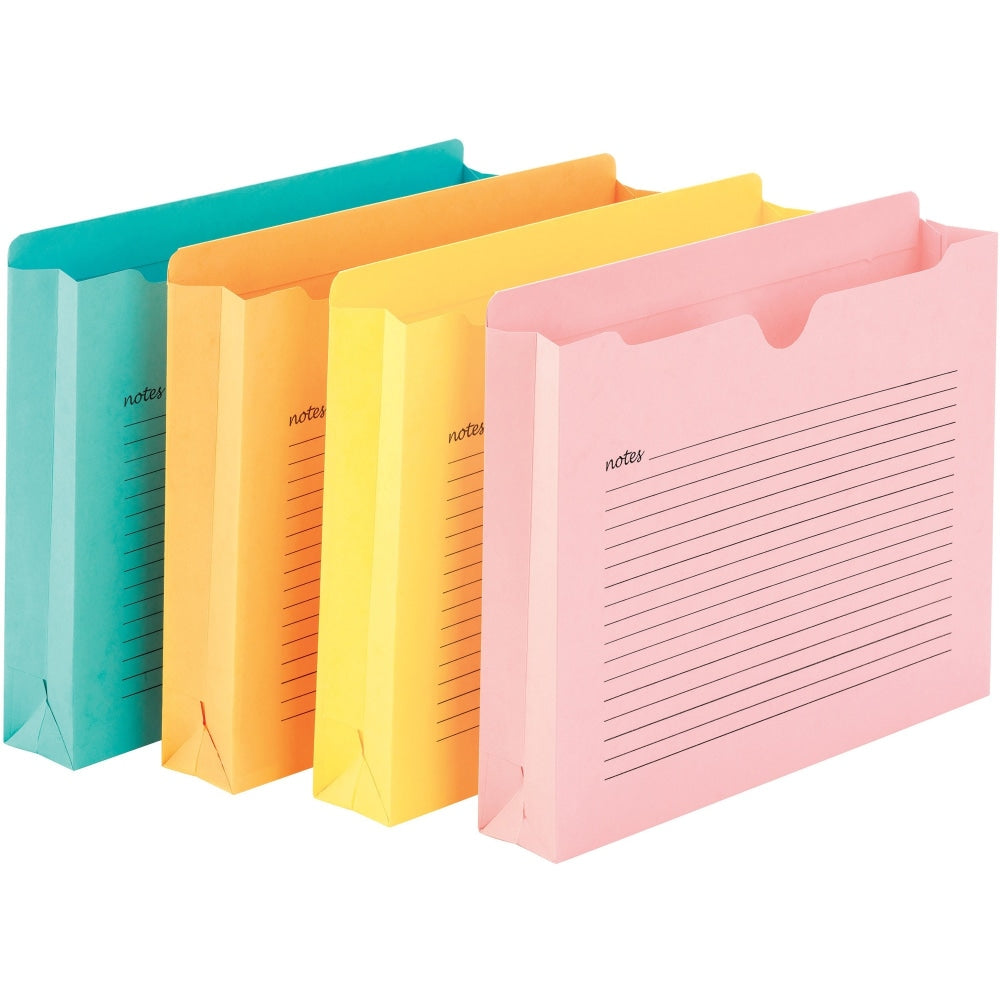 Smead Notes File Jackets, 2in Expansion, Letter Size, 8 1/2in x 11in, Assorted Colors, Pack Of 12 File Jackets