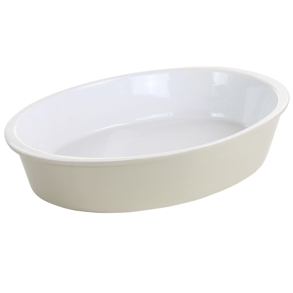 Martha Stewart Stoneware Oval Baker, 13in x 9-1/2in, Taupe