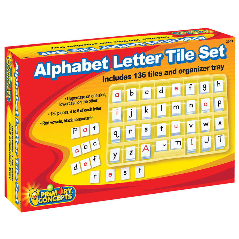 Primary Concepts Alphabet Letter Tile Set, Multicolor, Grades Pre-K To 3rd