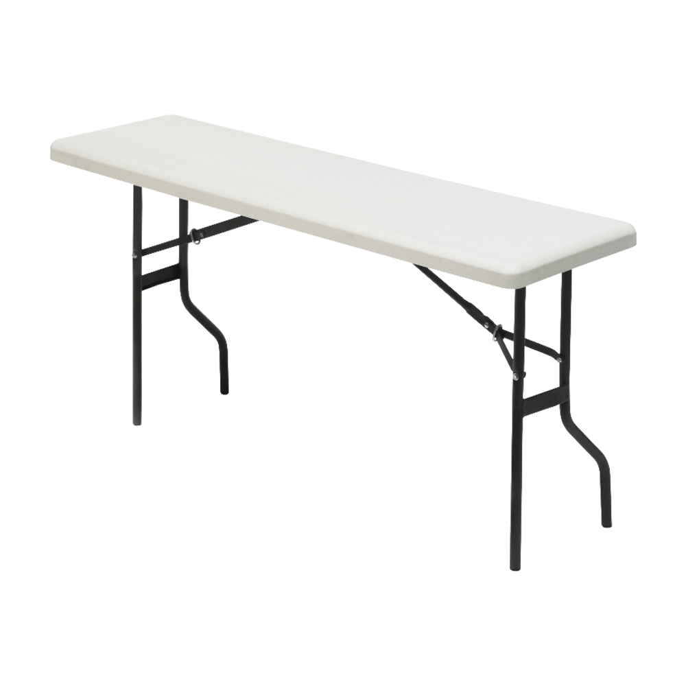 Iceberg Resin Folding Table, 60inW x 18inD, Platinum/Black