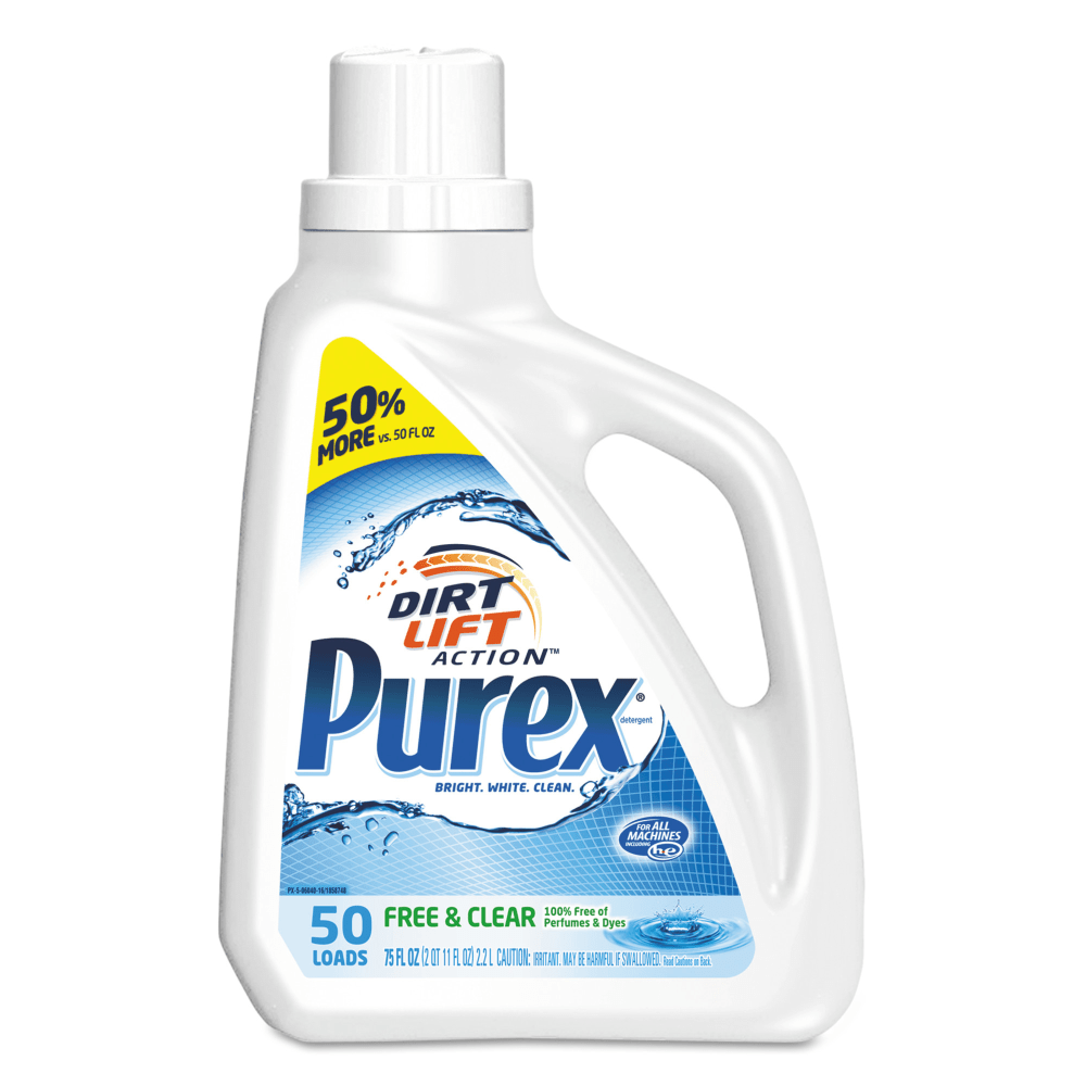 Purex Free & Clear Liquid Laundry Detergent, 150 Oz Bottle, Case Of 4