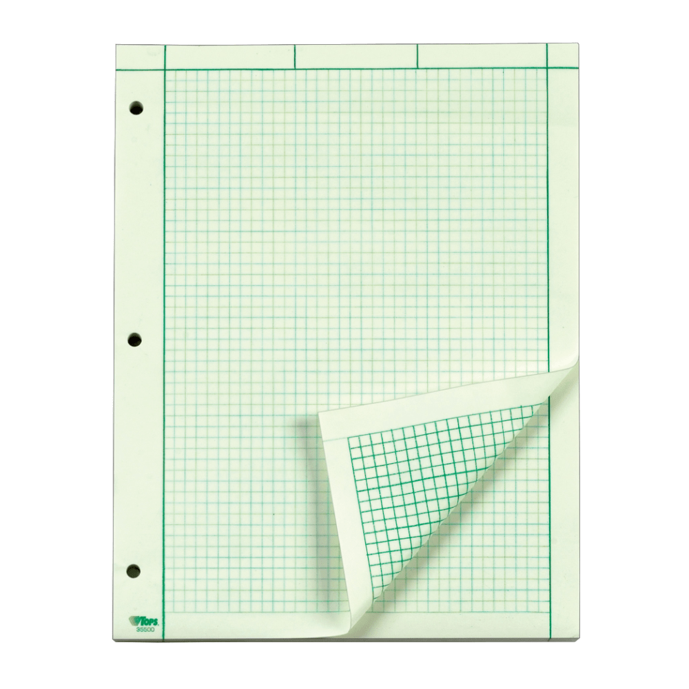 TOPS? Engineers Computation Pad, 8 1/2in x 11in, 200 Sheets, Green