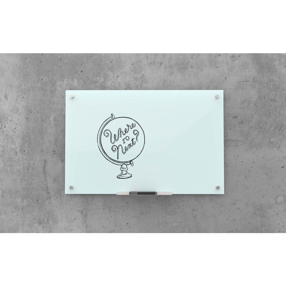 U Brands Frameless Non-Magnetic Glass Dry-Erase Board, 36in x 36in, Frosted White (Actual Size 35in x 35in)