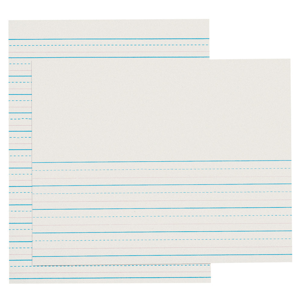 Pacon Newsprint Handwriting Paper, Skip-A-Line, 8-1/2in x 11in, White, Grades 2-3, 500 Sheets Per Pack, Set Of 3 Packs