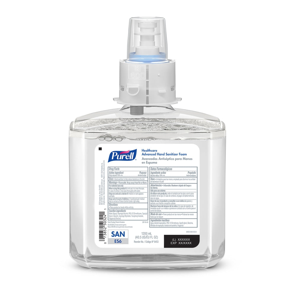 Purell Healthcare Advanced Unscented Foam Hand Sanitizer Refill, ES6, 40.58 Oz